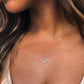 Dainty Cubic Zirconia Heart Pendant and Earring Set