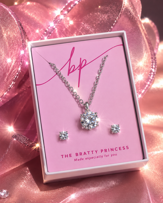 Cubic Zirconia Necklace & Earring Set