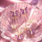 Butterfly Dangle Tassel Crystal Earrings