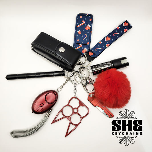Holiday Self-Defense Keychain Gift Set (Candy Cane Day)