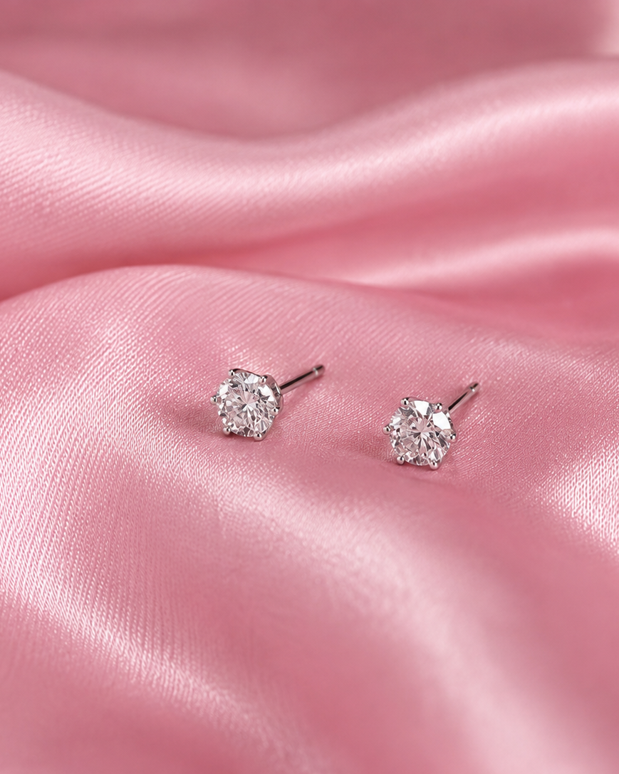 Dainty Cubic Zirconia Heart Pendant and Earring Set