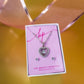 Cubic Zirconia Sterling Silver Heart Pendant & Earring Set