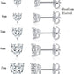 Diamond Cut Heart Necklace and Earring Set