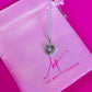 Dainty Cubic Zirconia Round Cut Style 13mm Silver Plated Heart Pendant in 18"
