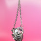 925 Silver Plated 12mm Heart Cut Choker Necklace in 18"