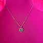 Dainty Cubic Zirconia Round Cut Style 13mm Silver Plated Heart Pendant in 18"