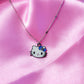 Cute Cubic Zirconia Hypoallergenic Silver-Plated Hello Kitty Pendant Necklace