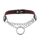 PU Leather Choker Necklace with Layered & O-Ring Chain | Gothcore Aesthetic, Y2K Inspired