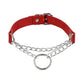 PU Leather Choker Necklace with Layered & O-Ring Chain | Gothcore Aesthetic, Y2K Inspired