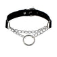 PU Leather Choker Necklace with Layered & O-Ring Chain | Gothcore Aesthetic, Y2K Inspired
