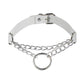 PU Leather Choker Necklace with Layered & O-Ring Chain | Gothcore Aesthetic, Y2K Inspired
