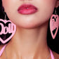 Pink Acrylic Doll Resin Drop Dangle Earrings | Y2K Aesthetic