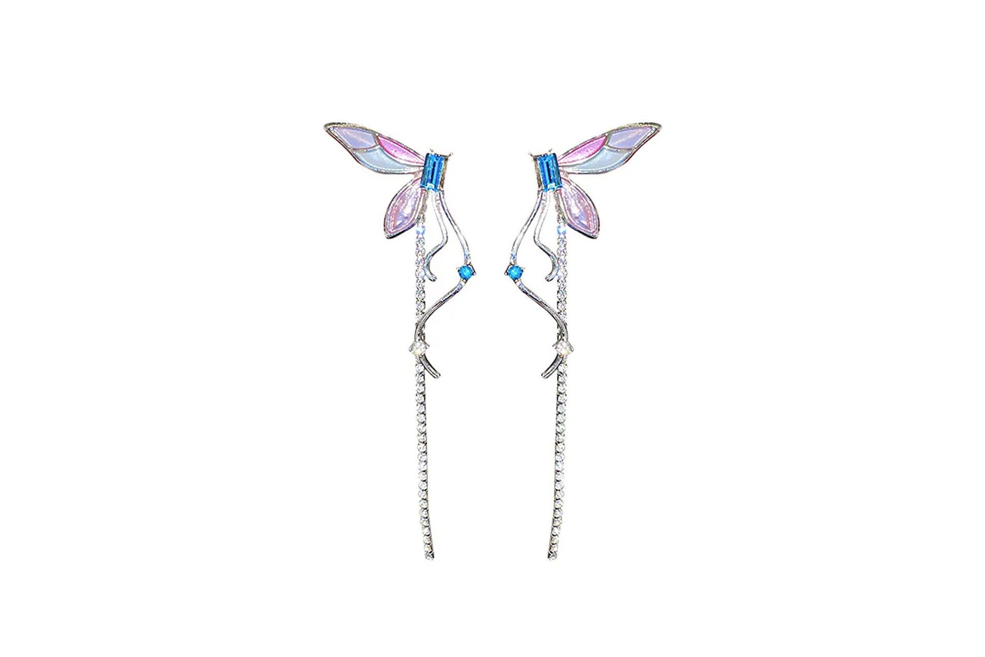 Butterfly Drop Hoop Earrings | Statement, Minimalist | Fairycore