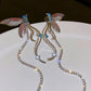 Butterfly Drop Hoop Earrings | Statement, Minimalist | Fairycore