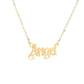 Angel Choker Necklace | Choker Necklace | Old English Trendy Text Necklace | Stainless Steel, 18k Gold-Plated | Angelcore, Y2k Aesthetic