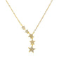 CELESTIAL Star Drop Pendant Necklace | Stainless Steel, 18K Gold-Plated, Rose Gold Chain | Y-Shape Layering Choker | CZ Cubic Zirconia