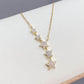 CELESTIAL Star Drop Pendant Necklace | Stainless Steel, 18K Gold-Plated, Rose Gold Chain | Y-Shape Layering Choker | CZ Cubic Zirconia
