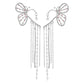 ENCHANTED Butterfly Tassel Drop Cuff Earrings | Pearl Crystal Earrings | Silver, CZ Cubic Zirconia | Fairycore, Princesscore, Coquette Style