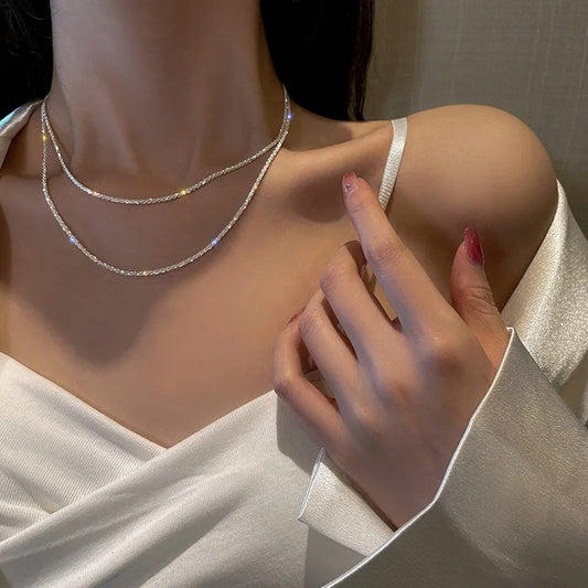 Gold Vermeil Sterling Silver Chain Necklace | Sparkly Dainty Rope Chain | Layering Necklace | Minimalist, Elegant