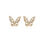 ENCHANTED Crystal Butterfly Stud Earrings | CZ Cubic Zirconia Studs | Gold, 925 Sterling Silver Earrings | Princesscore, Fairycore, Coquette