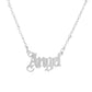 Angel Choker Necklace | Choker Necklace | Old English Trendy Text Necklace | Stainless Steel, 18k Gold-Plated | Angelcore, Y2k Aesthetic