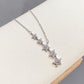 CELESTIAL Star Drop Pendant Necklace | Stainless Steel, 18K Gold-Plated, Rose Gold Chain | Y-Shape Layering Choker | CZ Cubic Zirconia