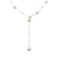 Gold Pearl Layering Tassel Necklace | Adjustable Dainty Pearl Chain Necklace | 18k Gold-Plated | Coquette Pearl Necklace