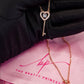 NINA CZ Key Charm Necklace | Rose Gold, Cubic Zirconia Heart Pendant | Contemporary, Minimalist, Romantic, Elegant