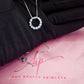MARIAH CZ Hollow Necklace | Silver, Cubic Zirconia Pendant | Silver Snake Chain | Dainty, Contemporary, Minimalist, Romantic, Princess