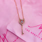 NINA CZ Key Charm Necklace | Rose Gold, Cubic Zirconia Heart Pendant | Contemporary, Minimalist, Romantic, Elegant
