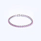 BRAXTON Tennis Bracelet | Silver, Pink, Rose Gold Tennis Bracelet | 925 Sterling Silver Bracelet | CZ Cubic Zirconia | Minimalist, Elegant