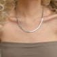 Silver Herringbone Necklace | Stainless Steel Snake Chain Necklace | Waterproof, Tarnish Free | Layering Necklace | Minimalist, Gift for Her